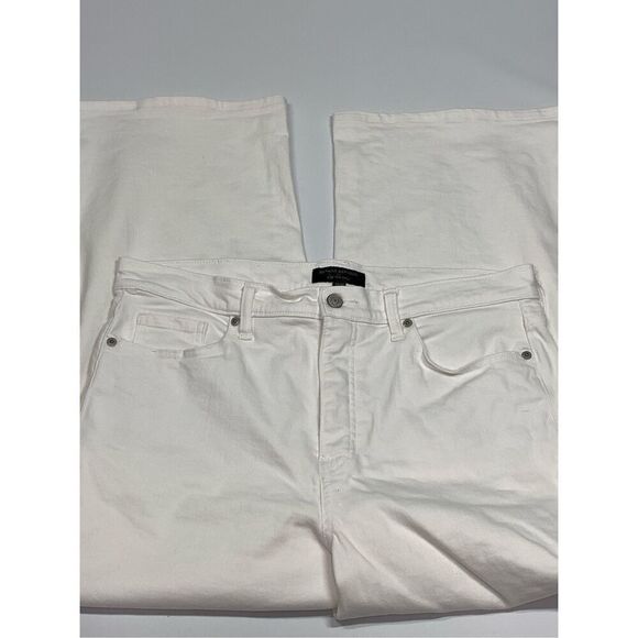 Banana Republic Women's 5 Pocket Mid-Rise Wide Leg Crop Jeans White Size 31/12 - Picture 7 of 8